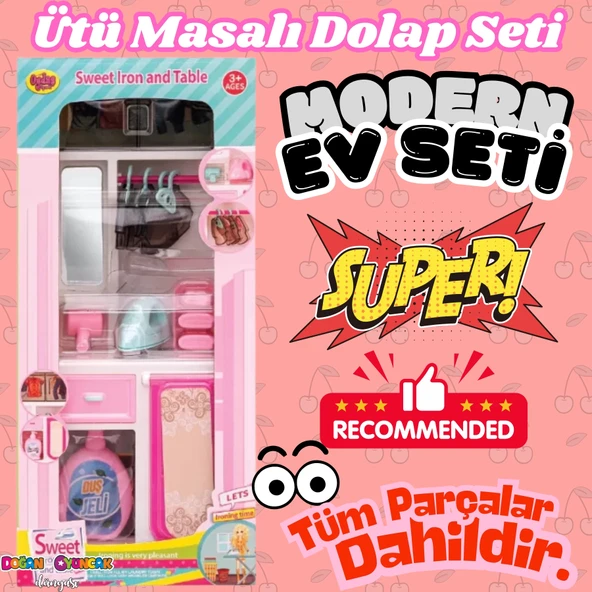 Ütü Masalı Banyo Seti - Modern Banyo Seti - Minyatür Ev Oyuncak Seti - Banyo Oyuncak Seti - Ütü Masası Oyuncak - 1