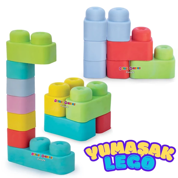 Yumuşak Soft Lego Seti 24 Parça - Büyük Yumuşak Bloklar - Büyük Soft Lego Oyuncakları - Yumuşak Lego - Soft Lego - Resim 5