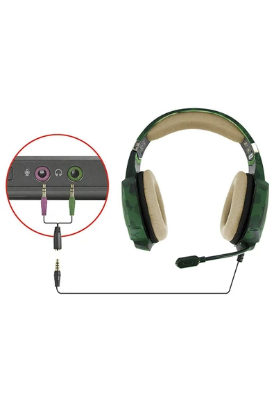 GXT 322C Carus Yeşil Kamuflaj Gamer Kulaklık - Resim 6
