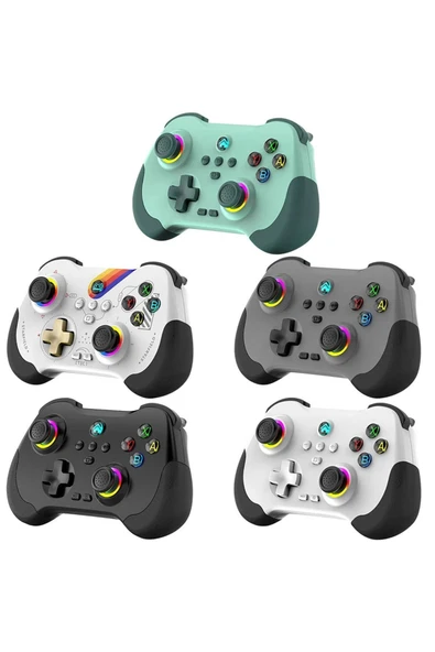 Z01 PC/PS4/PS3/IOS/Switch/Android Telefon TV Tablet Titreşimli RGB Bluetooth Joystick Gamepad - Resim 3
