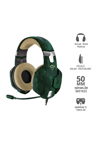 GXT 322C Carus Yeşil Kamuflaj Gamer Kulaklık - Resim 4