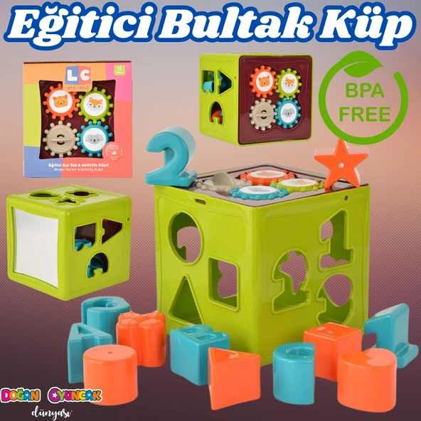 Eğitici Bultak Küp - Şekil Yerleştime Oyunu - Kırılmaz Oyuncak - Montessori Oyuncak - Bul-Tak Küp Oyuncak - 1