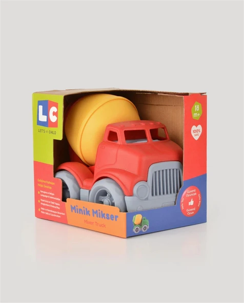 Lüx Kırmızı Minik Mikser - Plastik Mikser - Kırılmaz Oyuncak - Kırılmaz Çimenyo Kamyon - Çimento Arabası Mikser - 6