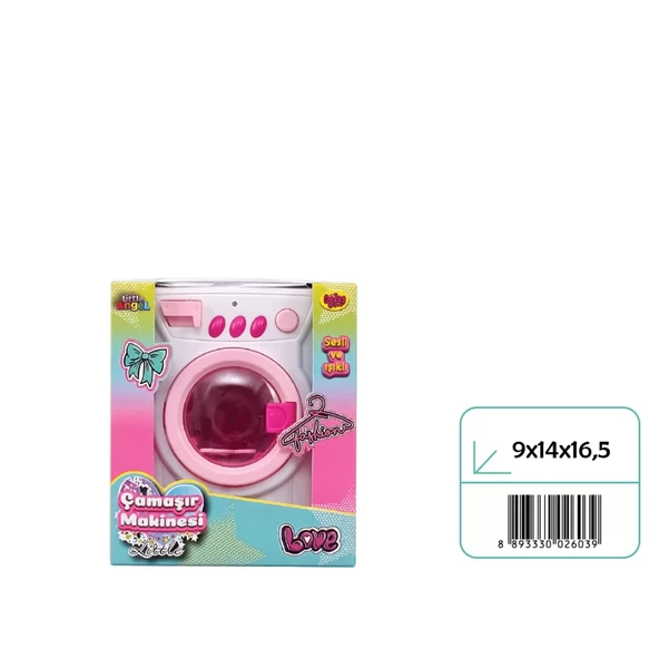 Pilli Neşeli Çamaşır Makinesi - Pilli Oyuncak Çamaşır Makinesi - Çamaşır Makinesi Oyuncak - Işıklı Sesli Makine - 4