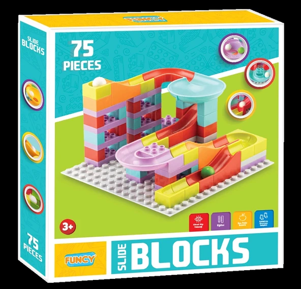 Creative Blok 75 Parça - Slide Blocks 75 Parça - Lego Oyuncakları - Yaratıcı Top Oyunu - Creative Lego - Resim 2