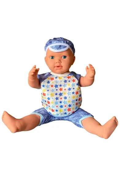 Oynar Gözlü Türkçe Konuşan Berke Kel Et Bebek 60 Cm. - Konuşabilen Bebek - Kel Büyük Bebek - 3