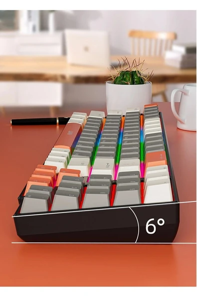 Leaven K780 Çıkarılabilir Kablolu RGB Hot Swap AntiGhosting Mekanik Oyuncu Klavye - Resim 11