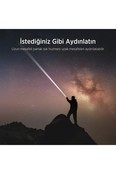 Bx2101fl 30w Led 690 Metre Uzun Menzilli Şarjlı El Feneri 1450 Lümen Güç Göstergeli Zoom Özellik - Resim 7