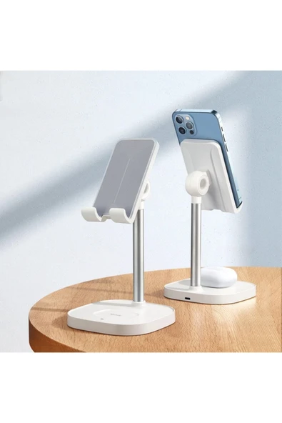 Ch-0530 20w Kablosuz Telefon Ve Kulaklık Şarj Standı-beyaz ürün görseli 1