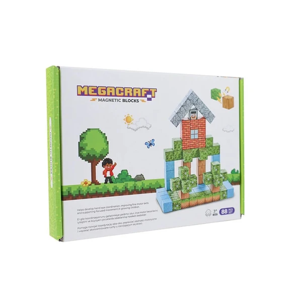 Minecraft Orman Temalı 88 Parça Manyetik Lego Minecraft Manyetik Lego Minecraft Lego Megacraft Lego Seti Megnetic Blocks - Resim 2