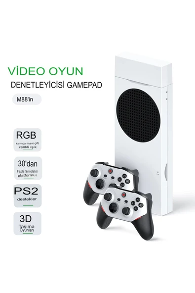M88 Yeni Nesil 4K 3D TV HDMI 128GB RGB Şarjlı Oyun Kolu Video Oyun Konsolu ürün görseli 1