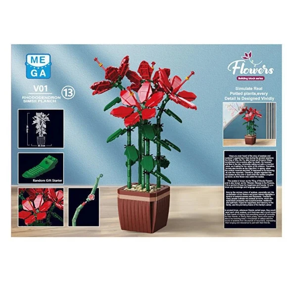 Mikro Blok Çiçek Orman Gülü 618 Parça - Lego Setleri - MEGA Lego - Çiçek Lego - MEGA Çiçek Lego - Mikro Bloklar - Resim 5