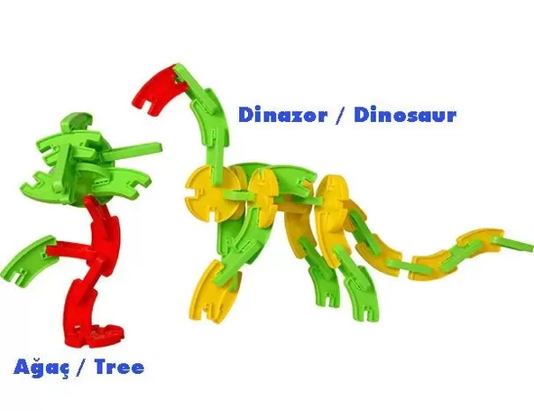 Mega Joesy Eğitici Blok Oyunu 200 Parça - Oyuncak Lego Seti - Birbirine Geçmeli STEM Lego Seti - Eğitici Oyuncak - 9