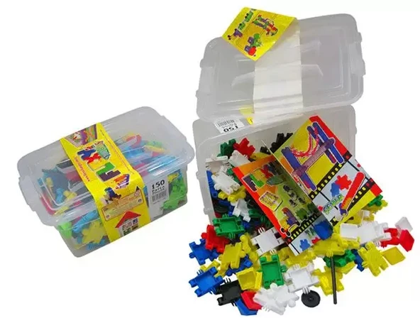 Flexy Tangles Blok Oyunu 150 Parça - Oyuncak Lego Seti - Birbirine Geçmeli STEM Lego Seti - Eğitici Oyuncak - Resim 7