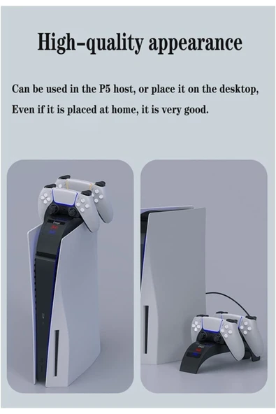 Led Göstergeli Playstation 5 Dualsense Oyun Kolu Şarj Standı - 8