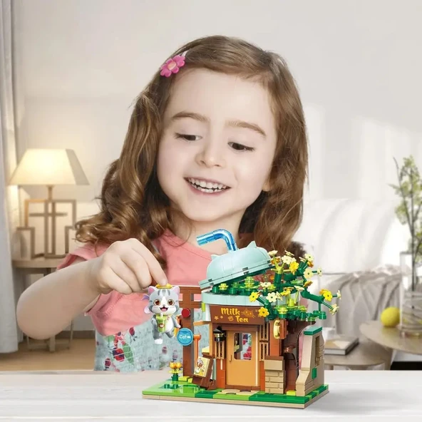 Mikro Blok Sütlü Çay Dükkanı 411 Parça - Lego Setleri - Keeppley Mini Lego - Keeppley Lego - Mikro Bloklar - 3