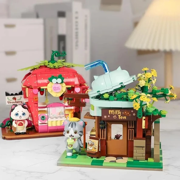 Mikro Blok Sütlü Çay Dükkanı 411 Parça - Lego Setleri - Keeppley Mini Lego - Keeppley Lego - Mikro Bloklar - 6