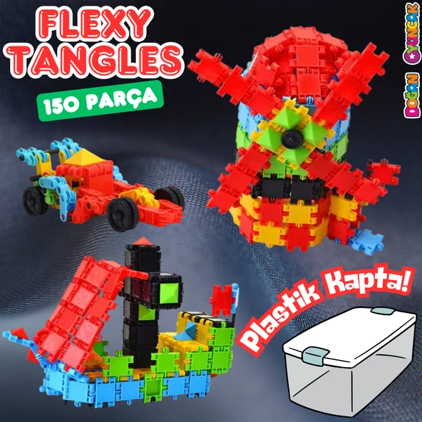 Flexy Tangles Blok Oyunu 150 Parça - Oyuncak Lego Seti - Birbirine Geçmeli STEM Lego Seti - Eğitici Oyuncak ürün görseli