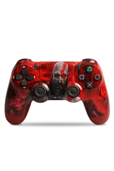 PS4-PC-Android BOX-Android-IOS Telefon Tablet Uyumlu God Of War Temalı Titreşim Bluetooth Oyun Kolu - Resim 6
