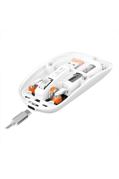 M133 Şeffaf Kablosuz Bluetooth Mouse Üç Modlu Sessiz Şarj Edilebilir ürün görseli 1