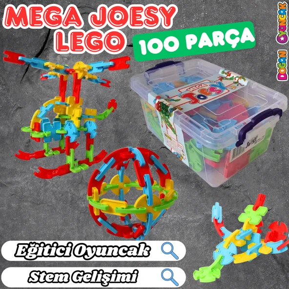 Mega Joesy Eğitici Blok Oyunu 100 Parça - Oyuncak Lego Seti - Birbirine Geçmeli STEM Lego Seti - Eğitici Oyuncak ürün görseli 1