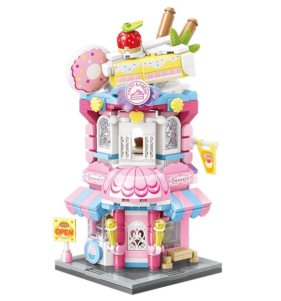 Mikro Blok Kapkek Dükkanı 350 Parça - Lego Setleri - Keeppley Mini Lego - Cup Cake Lego - Keeppley Lego - Mikro Bloklar - 5