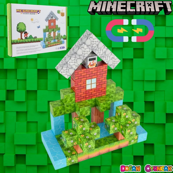 Minecraft Orman Temalı 88 Parça Manyetik Lego Minecraft Manyetik Lego Minecraft Lego Megacraft Lego Seti Megnetic Blocks ürün görseli