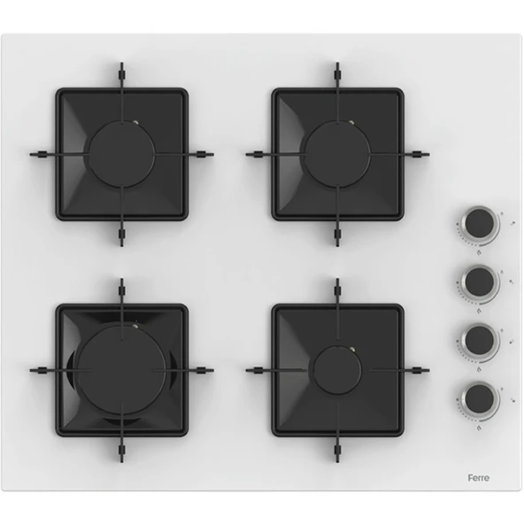 Ferre FlowArt QBL62CB - SS206 - D087 7 Prog. Mekanik Turbo Ankastre Set - Beyaz - 3