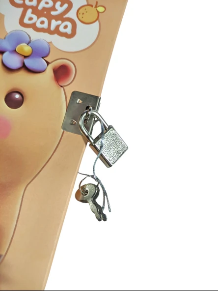 Capybara Hatıra Defteri (Günlük) Kilitli Defter 80 yaprak - Süslü - Resim 2