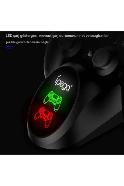 Playstation 4 İpega Oyun Kolu İkili Ledli Hızlı Şarj İstasyonu PG-9180 - Resim 3