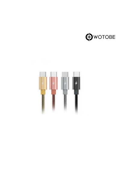 Usb Type-c Çelik Spiralli Şarj Data Kablosu - Resim 6