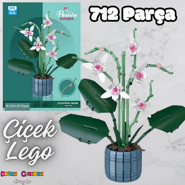 Mikro Blok Çiçek Lotus 712 Parça - Lego Setleri - MEGA Lego - Çiçek Lego - MEGA Çiçek Lego - Mikro Bloklar ürün görseli