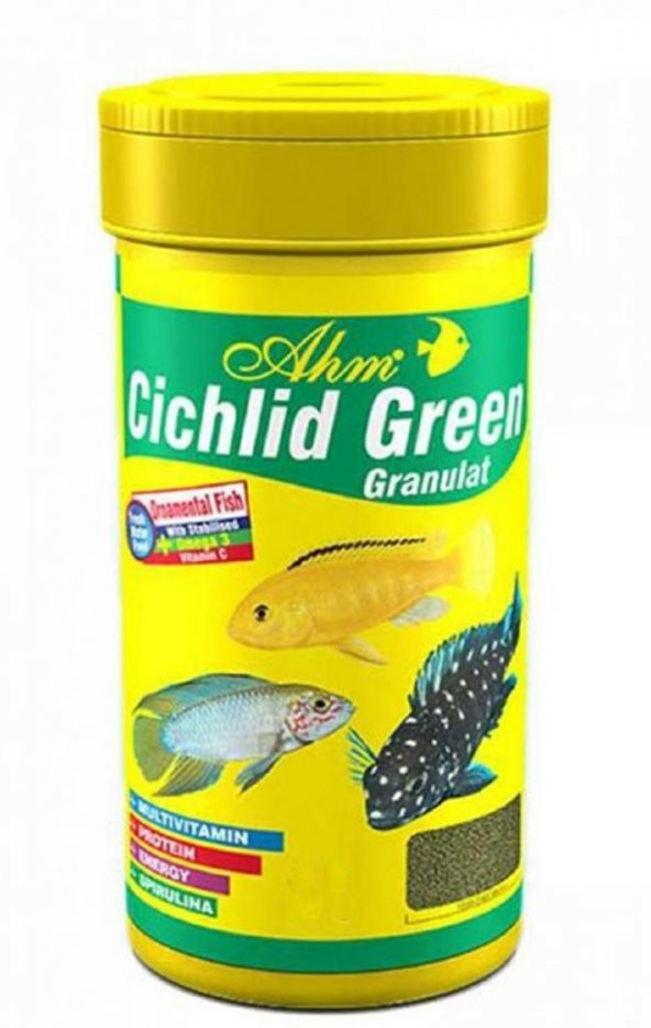 Ahm Cichlid Green Granulat Balık Yemi 250 Ml