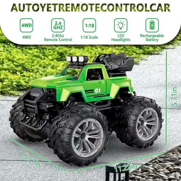 Smoke R/C Araba Yeşil - Uzaktan Kumandalı Duman Atan Araba - Dumanlı Kumandalı Araba - Uzaktan Kumandalı Araba - 7