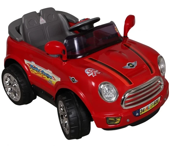Kumandalı Mini Cooper Akülü Araba Kırmızı - Kumandalı 12 Volt Tek Kişilik Akülü Araba Akülü JEEP - Turbo Coupe Akülü Ara - Resim 2