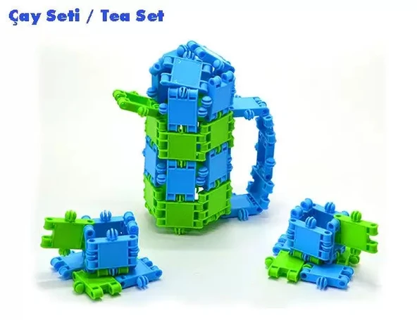 Flexy Tangles Blok Oyunu 88 Parça - Oyuncak Lego Seti - Birbirine Geçmeli STEM Lego Seti - Eğitici Oyuncak - Resim 4