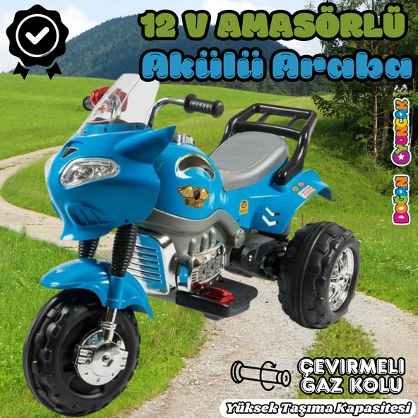Amortisörlü Akülü Turbo GoWay Motosiklet Mavi - Aliş GoWay Motorsiklet 12 Volt Akülü Motor - Aliş Go Way Motor ürün görseli