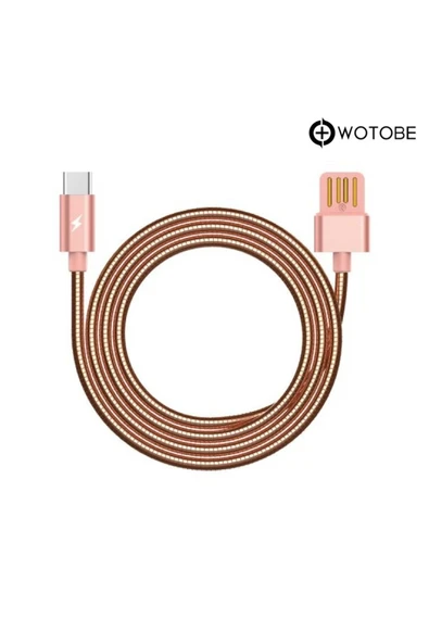 Usb Type-c Çelik Spiralli Şarj Data Kablosu - Resim 8