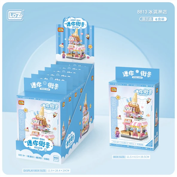 Mikro Blok Dondurma Dükkanı 400 Parça - Lego Setleri - Loz Mini Lego - Şehir Lego - Loz Lego - Mikro Bloklar - 2