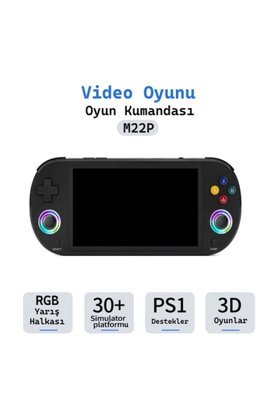 M22P 5 inç Taşınabilir RGB Retro Joystick Gamepad - Resim 4