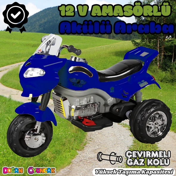 Amortisörlü Akülü Turbo GoWay Motosiklet Lacivert - Aliş GoWay Motorsiklet 12 Volt Akülü Motor - Aliş Go Way Motor ürün görseli
