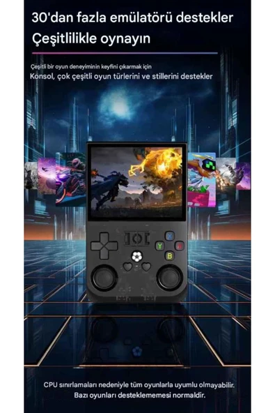 R36PRO Retro Video Oyun Konsolu Linux Sistemi 3.5 Inç IPS Ekran 64 GB Taşınabilir El Konsolu - Resim 5