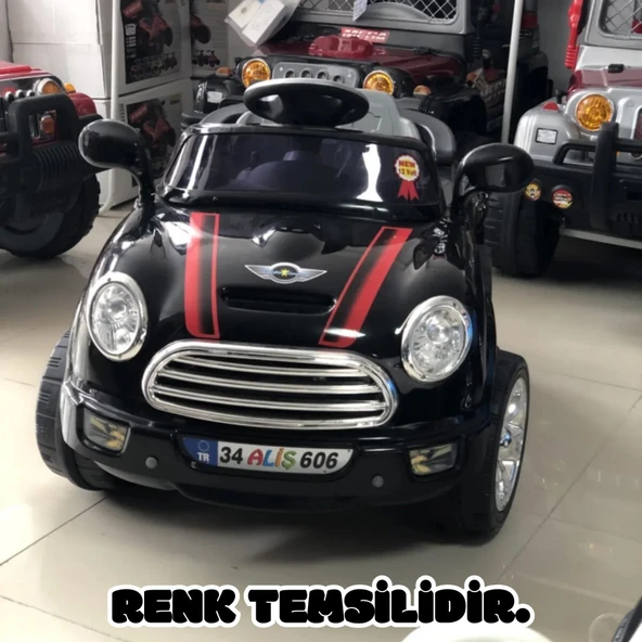 Kumandalı Mini Cooper Akülü Araba Kırmızı - Kumandalı 12 Volt Tek Kişilik Akülü Araba Akülü JEEP - Turbo Coupe Akülü Ara - Resim 6