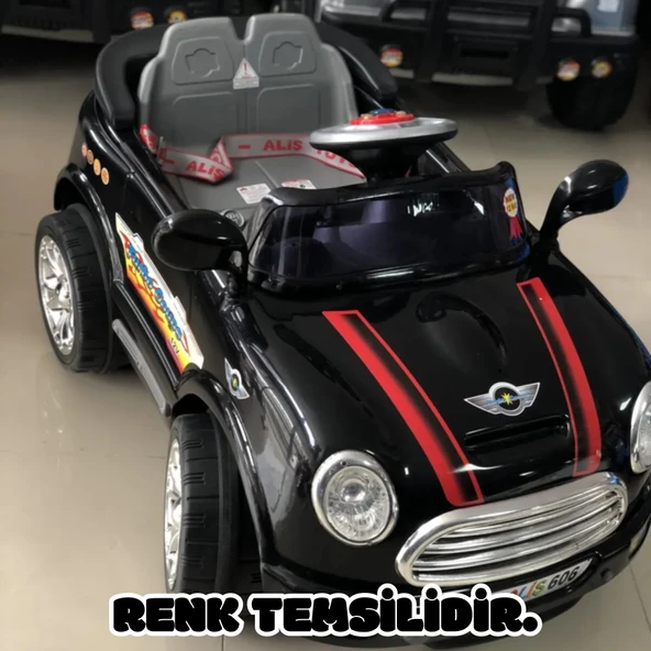 Kumandalı Mini Cooper Akülü Araba Beyaz - Kumandalı 12 Volt Tek Kişilik Akülü Araba Akülü JEEP - Turbo Coupe Akülü Araba - Resim 5