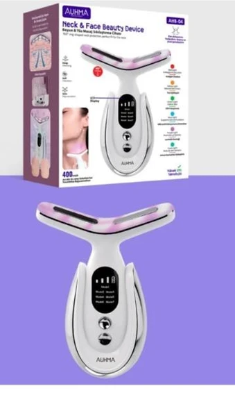 B-04 EMS Teknolojili 45 Derece Isıtmalı, LCD Göstergeli, Boyun ve Yüz Masaj Cihazı