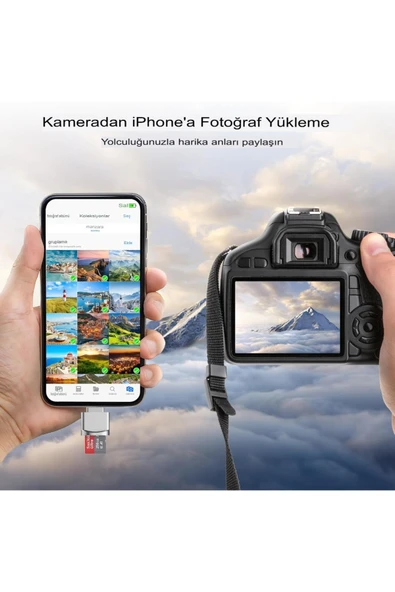 iPhone iPad Micro SD Kart Okuyucu, [Apple MFi Sertifikalı] Lightning - Micro SD/TF Kart Okuyucu - Resim 4