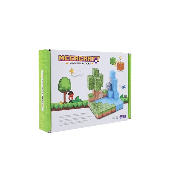 Minecraft Orman Temalı 47 Parça Manyetik Lego Minecraft Manyetik Lego Minecraft Lego Megacraft Lego Seti Megnetic Blocks - Resim 2