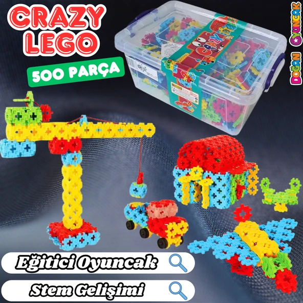 Crazy Eğitici Blok Oyunu 500 Parça - Oyuncak Lego Seti - Birbirine Geçmeli STEM Lego Seti - Eğitici Oyuncak ürün görseli 1