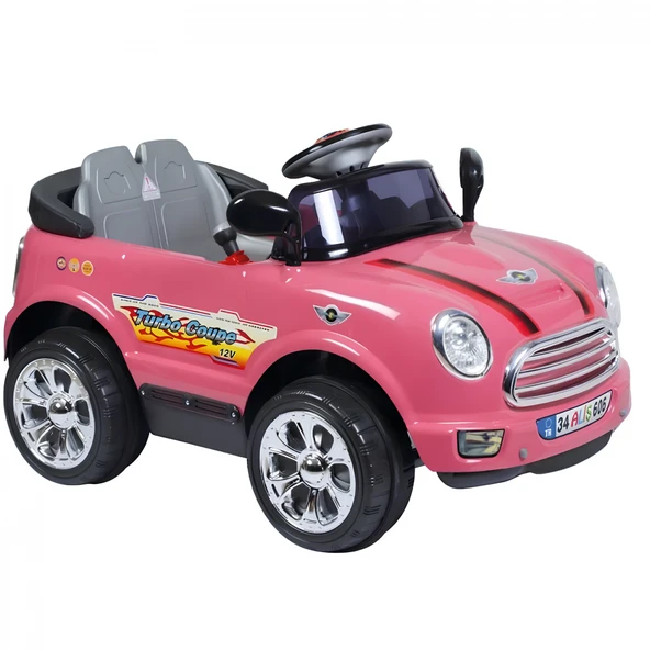 Kumandalı Mini Cooper Akülü Araba Pembe - Kumandalı 12 Volt Tek Kişilik Akülü Araba Akülü JEEP - Turbo Coupe Akülü Araba - Resim 2