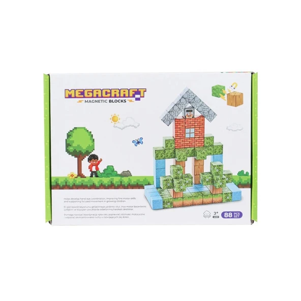 Minecraft Orman Temalı 88 Parça Manyetik Lego Minecraft Manyetik Lego Minecraft Lego Megacraft Lego Seti Megnetic Blocks - Resim 5
